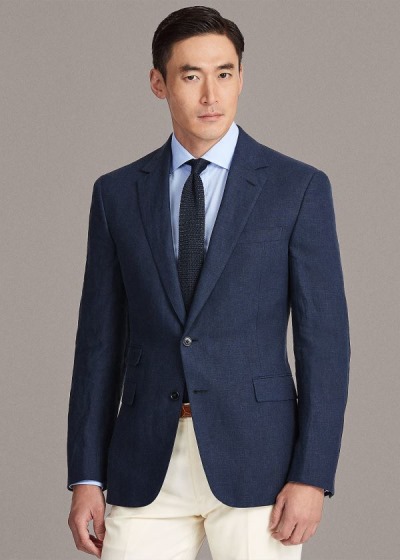 Blazer Ralph Lauren Hombre Azul Oscuro Marino - Gregory Linen - FEHKT9460